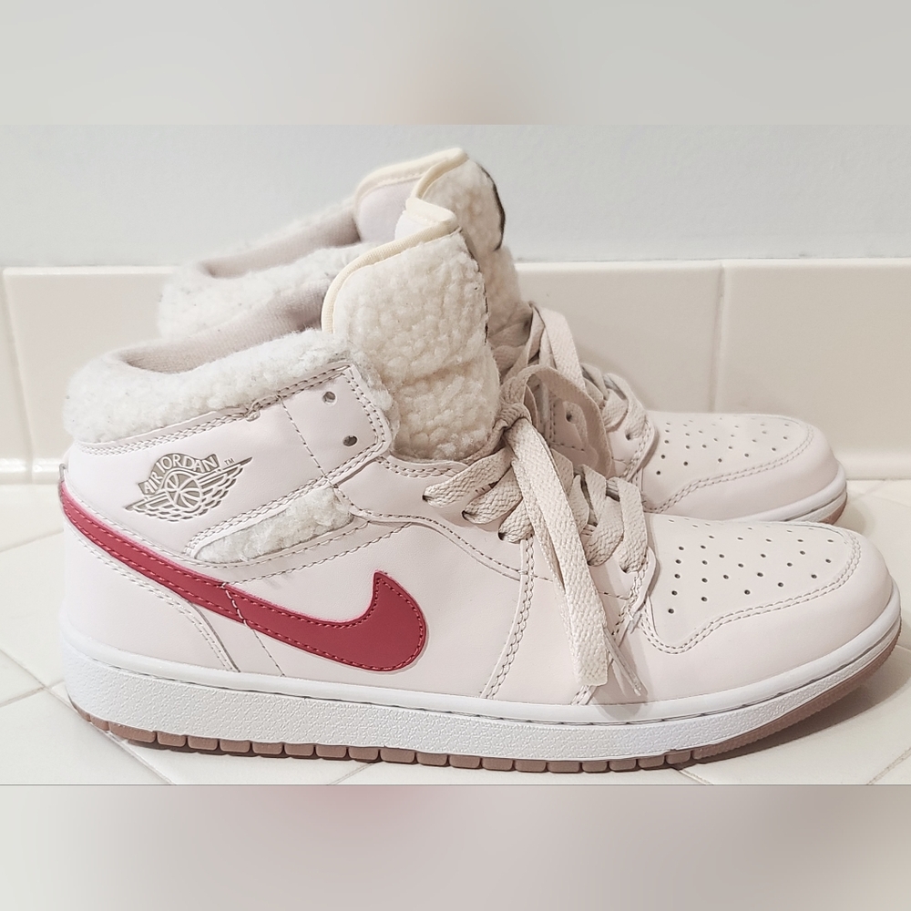 Jordan Women's Athletic Shoes in Pink and Cream